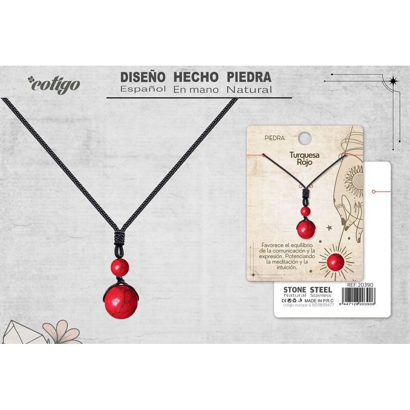 Colgante De Turquesa Rojo De Bola 14 mm